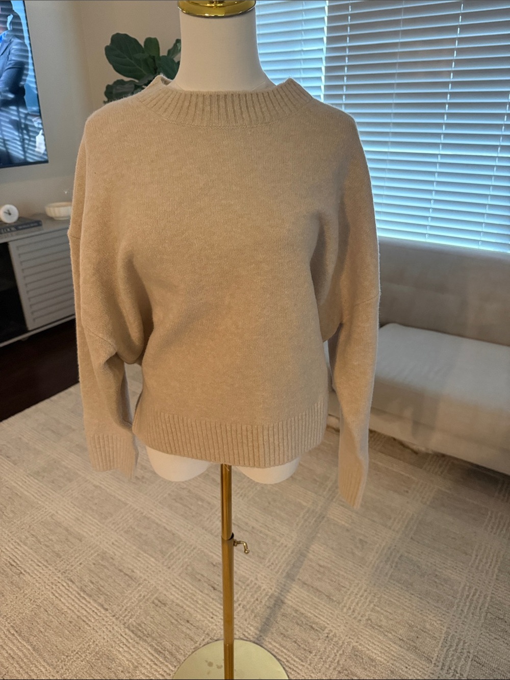 Zara Cream Crewneck Sweater